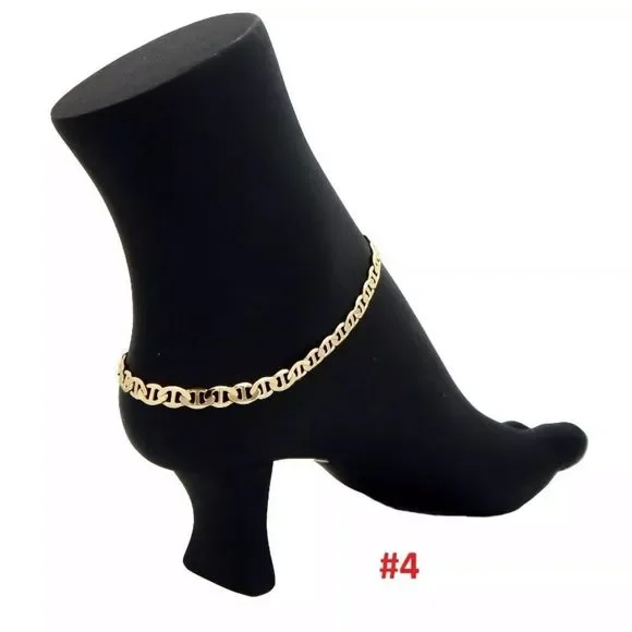 14K Gold Plated Stamped Ankle Bracelets - Picture 5 of 5